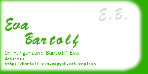 eva bartolf business card